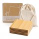 Foto 0: Conjunto de 4 bases de bambu para copos, com bolsa em algod�o.
