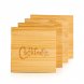 Foto 2: Conjunto de 4 bases de bambu para copos, com bolsa em algod�o.