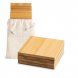 Foto 3: Conjunto de 4 bases de bambu para copos, com bolsa em algod�o.