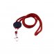 Foto 2: Lanyard tubular ajust�vel e mosquet�o vermelho